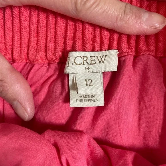 J. Crew Women's Skirt 12 Pink Linen Blend Mini Smocked Pockets Preppy Vacation - Picture 2 of 8